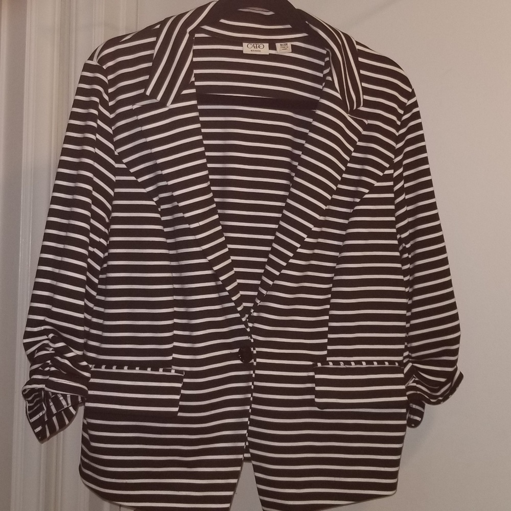 Cato Black & White Striped Jacket